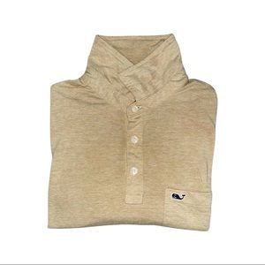 XS/S Vineyard Vines Edgartown Polo | Beige/Tan | Slim-Fit